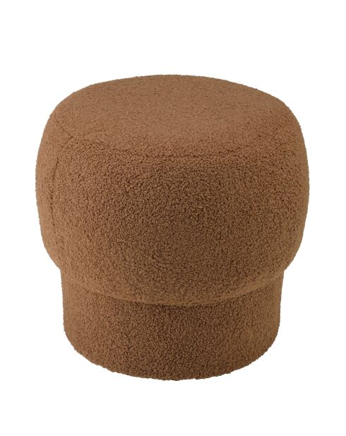 Pouf rond en tissu Agathe terracotta - 44x44x41cm