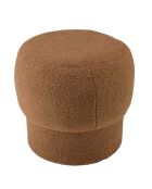 Pouf rond en tissu Agathe terracotta - 44x44x41cm