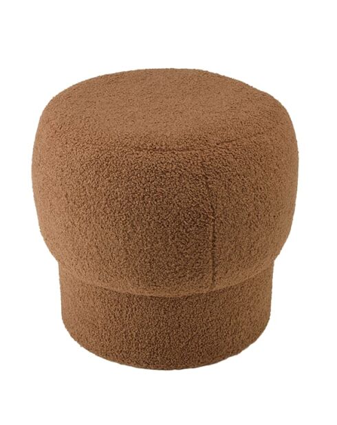 Pouf rond en tissu Agathe terracotta - 44x44x41cm