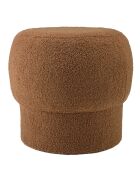 Pouf rond en tissu Agathe terracotta - 44x44x41cm
