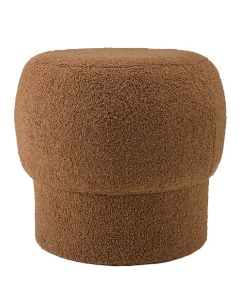 Pouf rond en tissu Agathe terracotta - 44x44x41cm