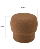 Pouf rond en tissu Agathe terracotta - 44x44x41cm