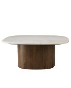 Table basse plateau marbre James de Banswara blanche - 76x81x31.5cm