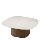 Table basse plateau marbre James de Banswara blanche - 76x81x31.5cm
