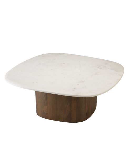 Table basse plateau marbre James de Banswara blanche - 76x81x31.5cm