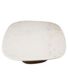 Table basse plateau marbre James de Banswara blanche - 76x81x31.5cm