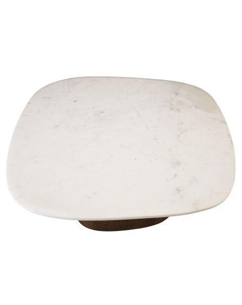 Table basse plateau marbre James de Banswara blanche - 76x81x31.5cm