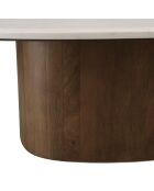 Table basse plateau marbre James de Banswara blanche - 76x81x31.5cm