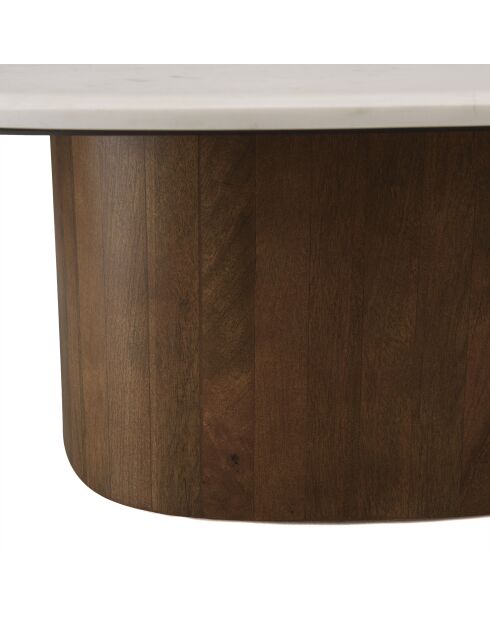 Table basse plateau marbre James de Banswara blanche - 76x81x31.5cm