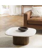 Table basse plateau marbre James de Banswara blanche - 76x81x31.5cm