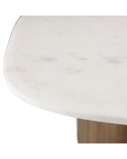 Table basse plateau marbre James de Banswara blanche - 76x81x31.5cm