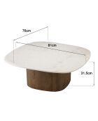Table basse plateau marbre James de Banswara blanche - 76x81x31.5cm