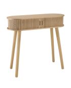 Console ovale en bois Agathe naturelle - 30x80x75cm