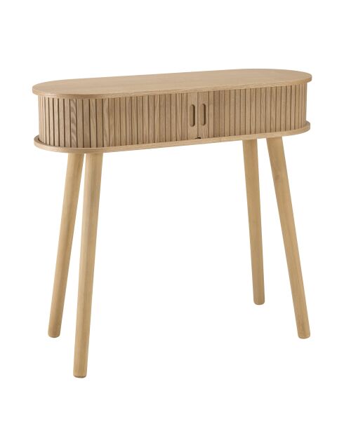 Console ovale en bois Agathe naturelle - 30x80x75cm