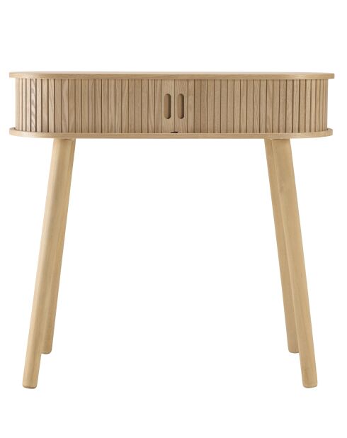 Console ovale en bois Agathe naturelle - 30x80x75cm