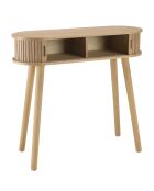 Console ovale en bois Agathe naturelle - 30x80x75cm