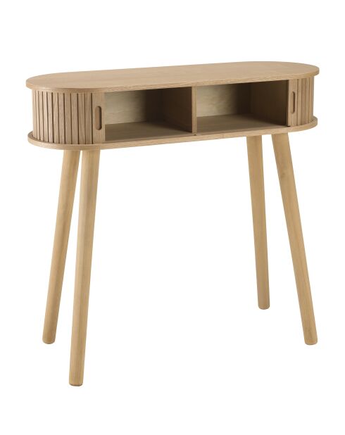 Console ovale en bois Agathe naturelle - 30x80x75cm