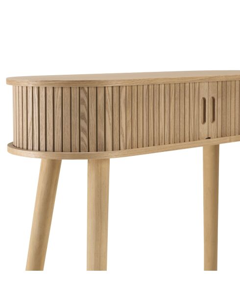 Console ovale en bois Agathe naturelle - 30x80x75cm