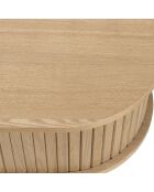 Console ovale en bois Agathe naturelle - 30x80x75cm