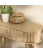 Console ovale en bois Agathe naturelle - 30x80x75cm