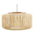 Suspension seau en rotin Sixtine naturelle et teck - 76x76x40cm