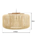Suspension seau en rotin Sixtine naturelle et teck - 76x76x40cm