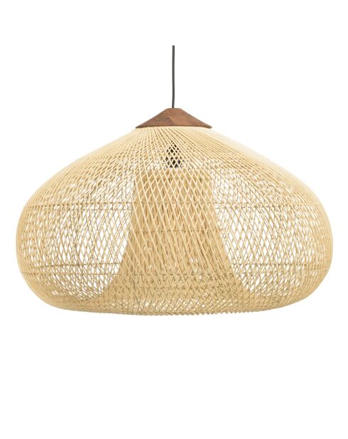 Suspension entonnoir rotin Sixtine naturelle/teck - 80x80x51cm