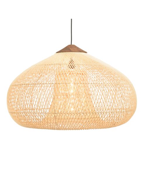 Suspension entonnoir rotin Sixtine naturelle/teck - 80x80x51cm