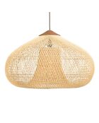 Suspension entonnoir rotin Sixtine naturelle/teck - 80x80x51cm