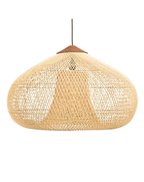 Suspension entonnoir rotin Sixtine naturelle/teck - 80x80x51cm