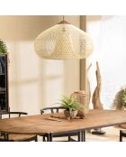 Suspension entonnoir rotin Sixtine naturelle/teck - 80x80x51cm