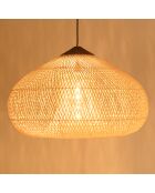 Suspension entonnoir rotin Sixtine naturelle/teck - 80x80x51cm