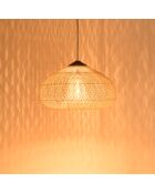 Suspension entonnoir rotin Sixtine naturelle/teck - 80x80x51cm