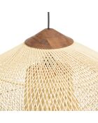 Suspension entonnoir rotin Sixtine naturelle/teck - 80x80x51cm