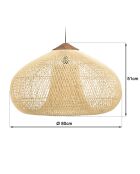 Suspension entonnoir rotin Sixtine naturelle/teck - 80x80x51cm