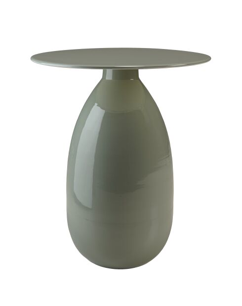 James aquagroene ronde bijzettafel van geëmailleerd metaal - 40x40x49cm