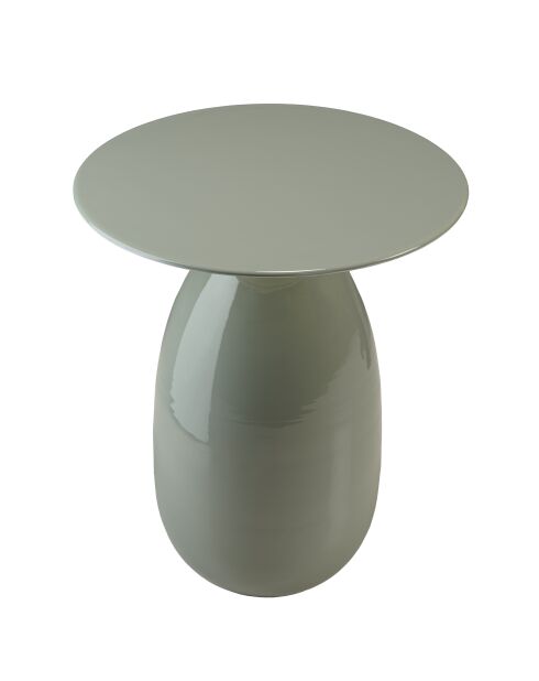 James aquagroene ronde bijzettafel van geëmailleerd metaal - 40x40x49cm