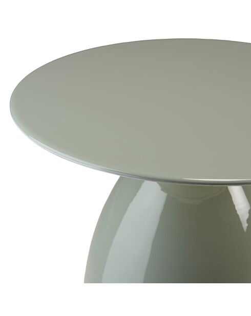 James aquagroene ronde bijzettafel van geëmailleerd metaal - 40x40x49cm