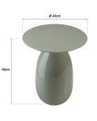 Table d'appoint ronde en métal émaillé James vert d'eau - 40x40x49cm