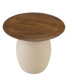 Tavolino con piano in legno di mango e gambe in metallo James avorio - 48x48x42cm