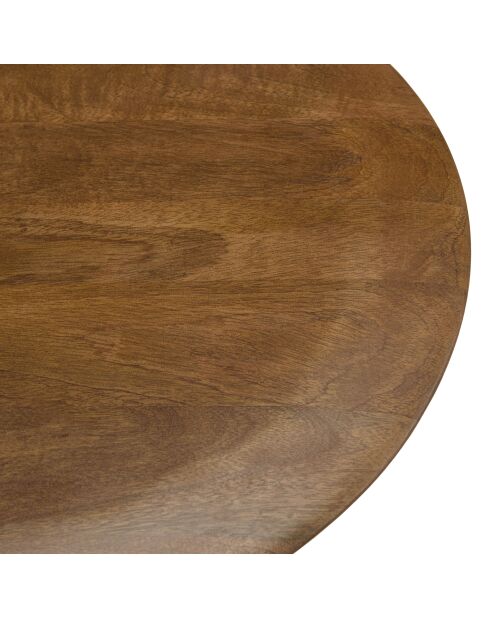 Tavolino con piano in legno di mango e gambe in metallo James avorio - 48x48x42cm