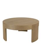 Table basse ronde Ella design arrondi naturelle - 90x90x41.5cm