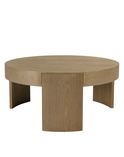 Table basse ronde Ella design arrondi naturelle - 90x90x41.5cm