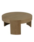 Table basse ronde Ella design arrondi naturelle - 90x90x41.5cm