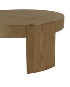 Table basse ronde Ella design arrondi naturelle - 90x90x41.5cm