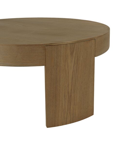 Table basse ronde Ella design arrondi naturelle - 90x90x41.5cm