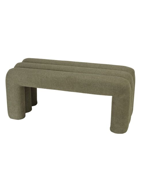 Panca in tessuto Agathe verde - 42x102,5x44 cm