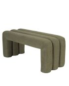 Panca in tessuto Agathe verde - 42x102,5x44 cm