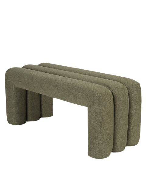 Panca in tessuto Agathe verde - 42x102,5x44 cm