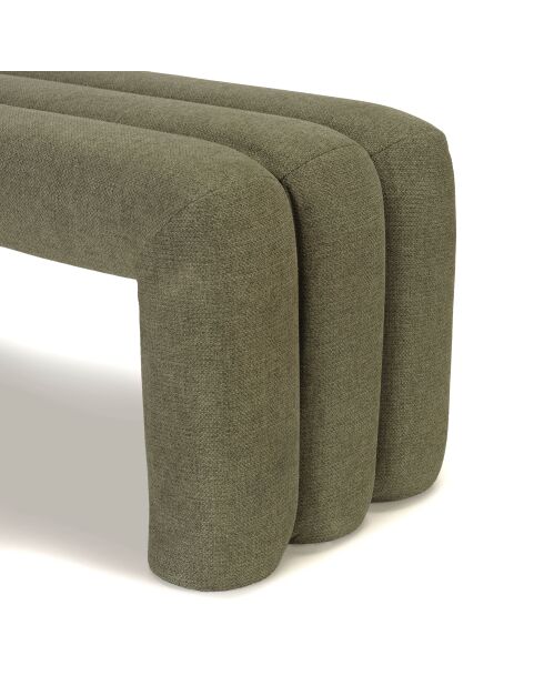 Panca in tessuto Agathe verde - 42x102,5x44 cm